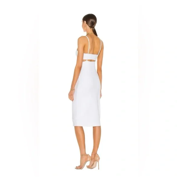 NWT Susana Monaco White Cut-Out Midi Dress Sz M